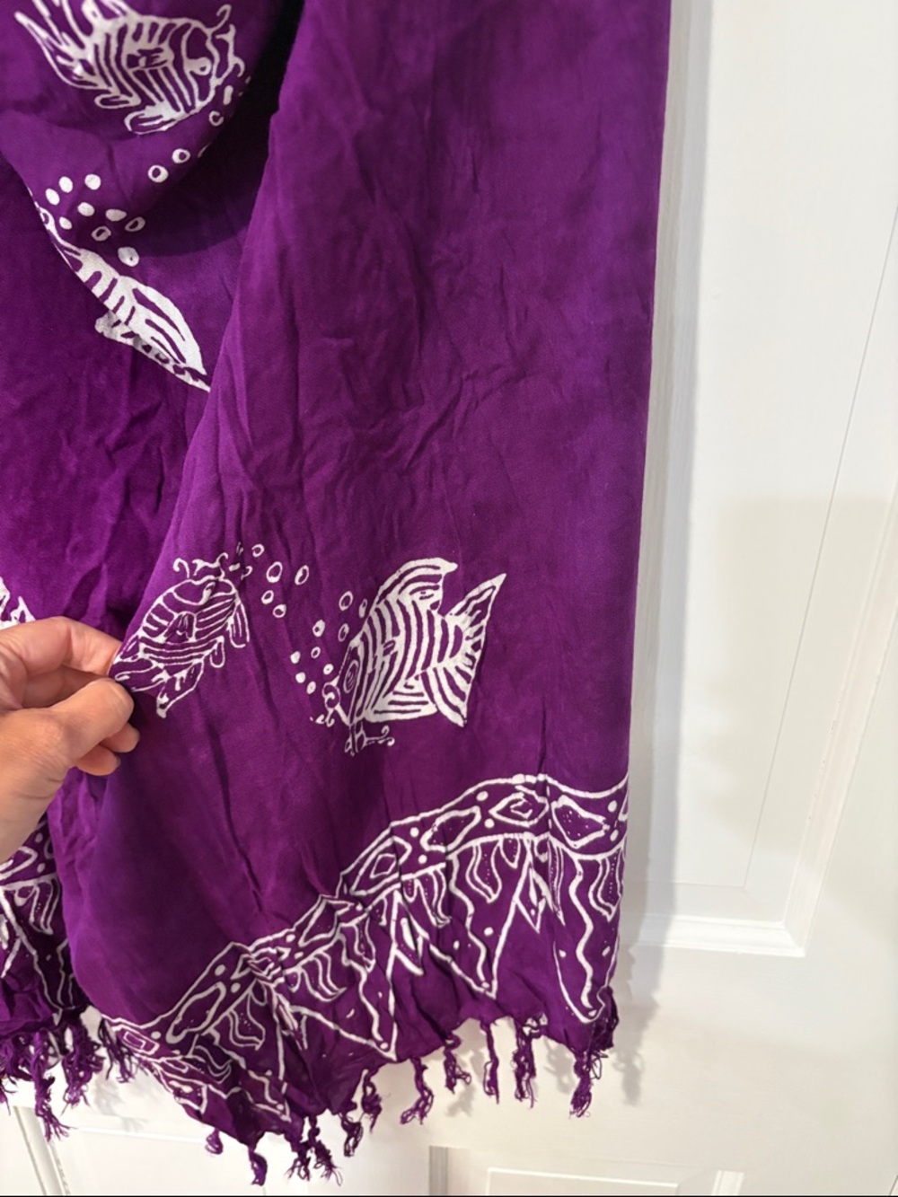๐5 for $15๐Boho Purple Printed Tassel Scarf/Sarong - Picture 2 of 4